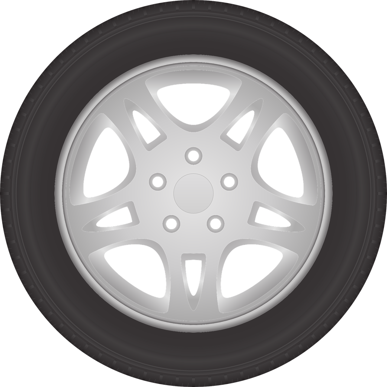 Illustration of a car tire and wheel
